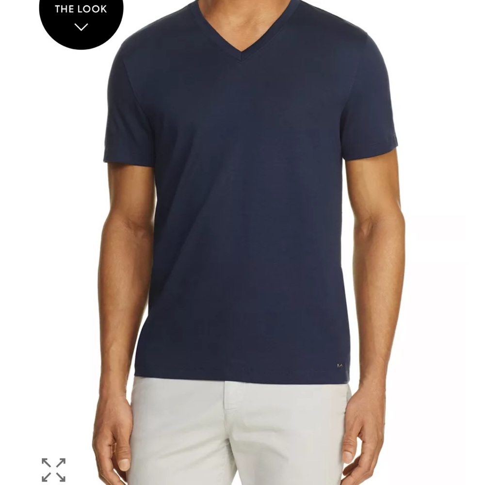 Michael Kors Navy V-Neck Modern Fit Tee
